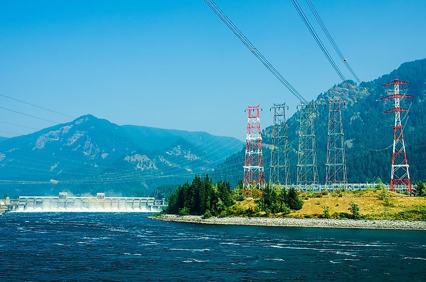 The Bonneville Dam on the Columbia River is not only a major source of hydro power but also provides flood control in the region, via lembi / Shutterstock.com