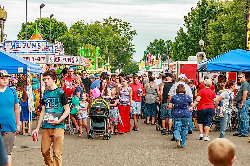 People at a fair in New Philadelphia in Ohio.