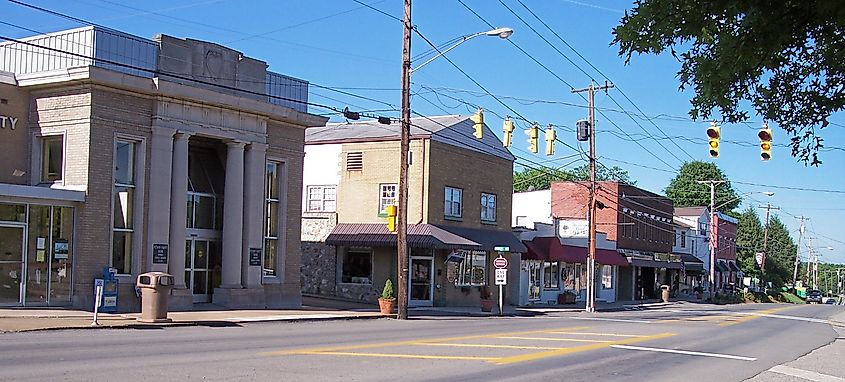Main Street in Hurricane, West Virginia.