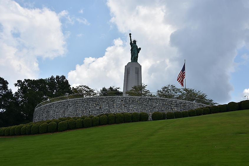 The Statue of Liberty replica in Vestavia Hills, Alabama.
