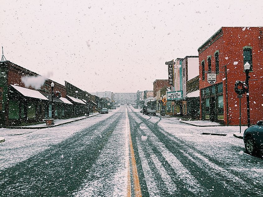 A snowy day in West Plains, Missouri