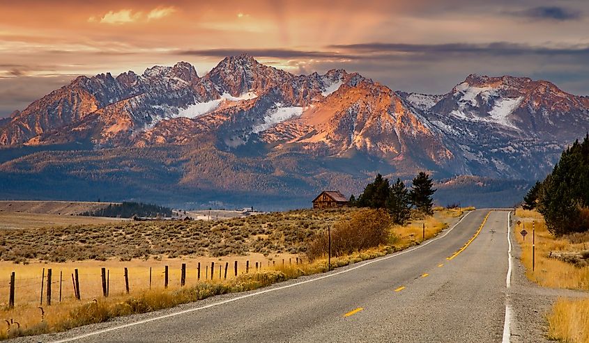 Sawtooth Mountains near Stanley, Idaho.