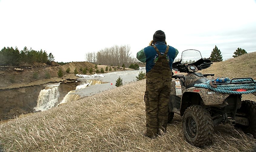 A breach exists at the LaMoure Lake in LaMoure, ND