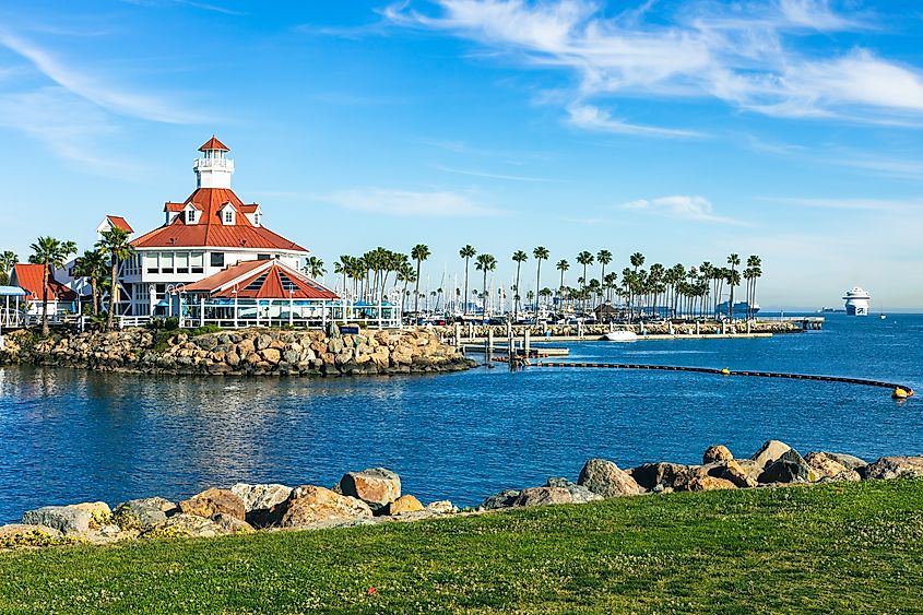 Shoreline Village in Rainbow Harbor In Long Beach, California.