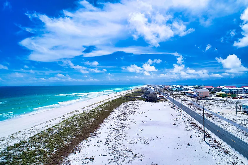 Beautiful relaxing scenic landscape views of Navarre Beach, Florida.