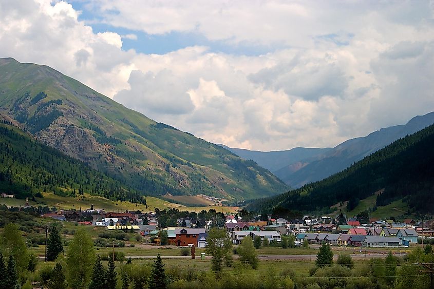 View of Silverton, Colorado from Highway 550