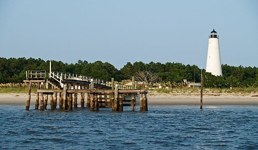 The historic Georgetown Lighthouse located along the Georgetown River in South Carolina.