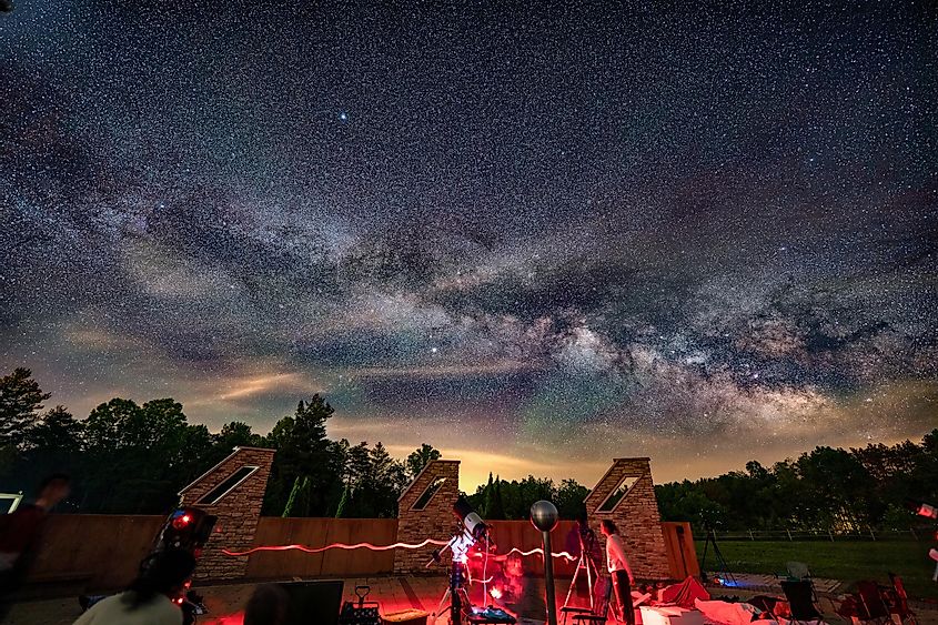 Star gazers photograph and observe the stars at John Glenn Astronomy Park