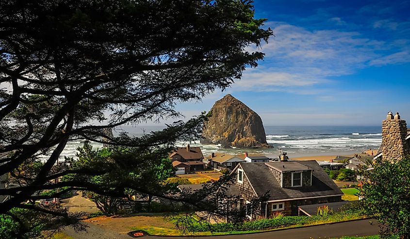 Cannon Beach, and Haystack Rock on the Oregon Coast.