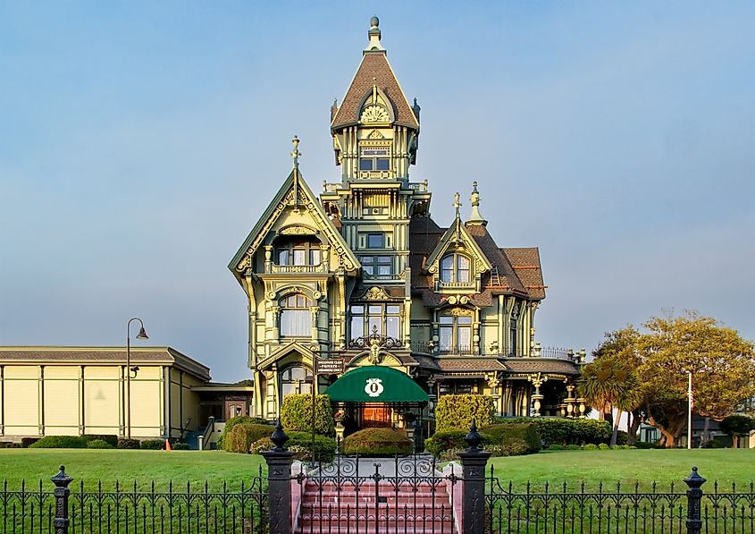 The Carson Mansion in Old Town Eureka, California. Editorial credit: travelview / Shutterstock.com