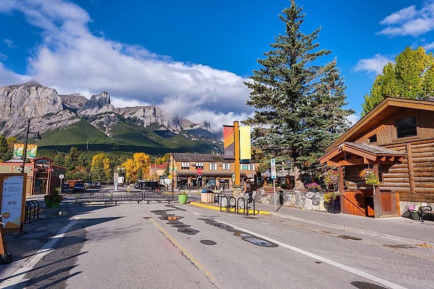 The town of Canmore in the Canadian Rockies