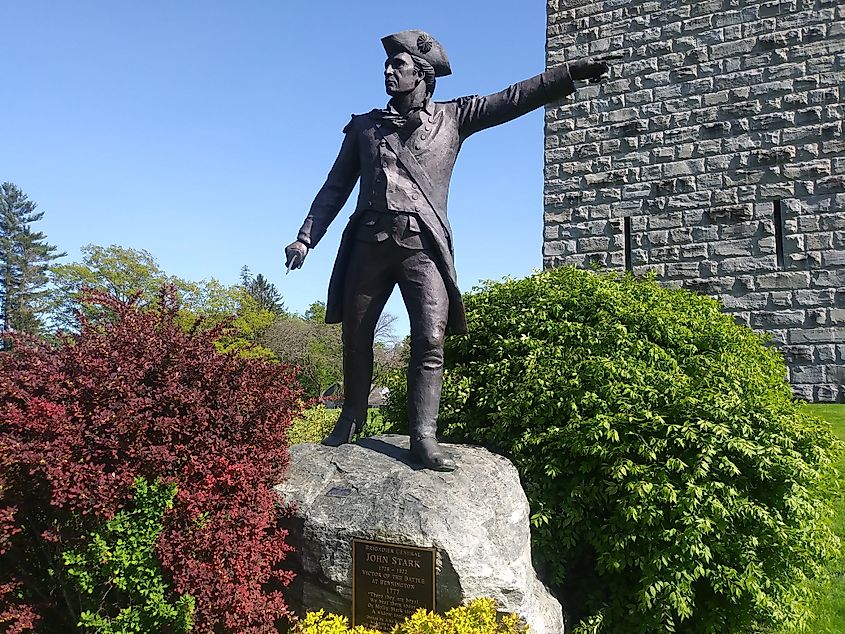 General John Stark Statue, hero of the Battle of Bennington, at the Bennington Battle Monument.