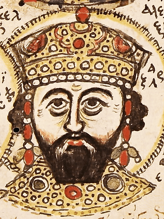The 145th imperial portrait in Mutinensis gr. 122, depicting Alexios III Angelos
