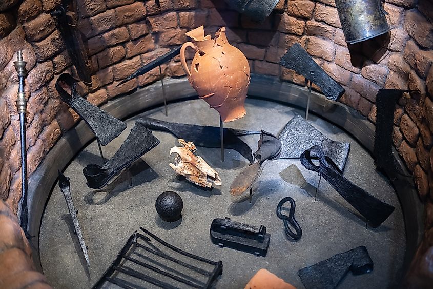 A museum of historical artifacts at Jamestown, Virginia. 