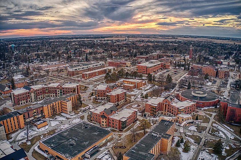 South Dakota State University in Brookings during winter.