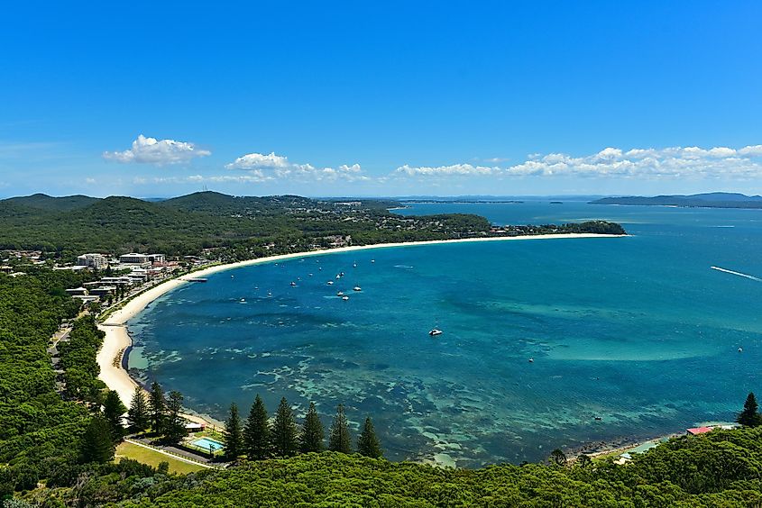 Port Stephens bay, view from Tomaree Head lookout