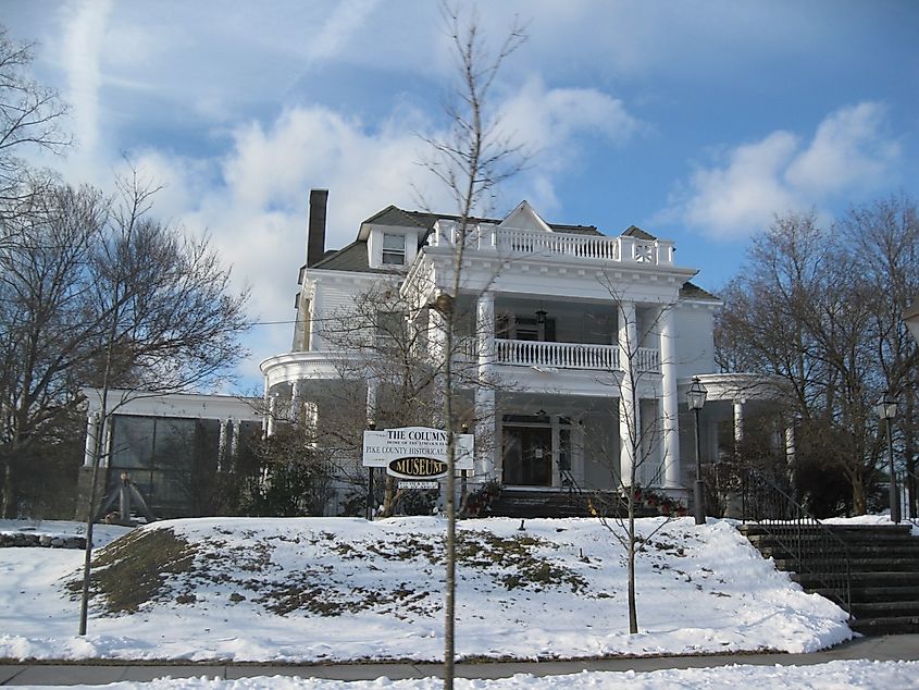 A winter scene in Milford, Pennsylvania.