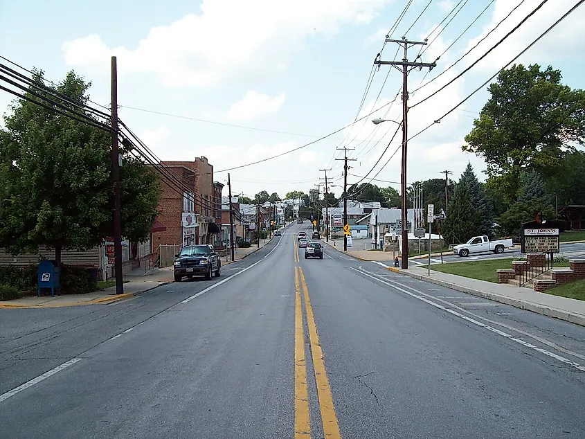 Northbound Main St, Hampstead, Maryland.