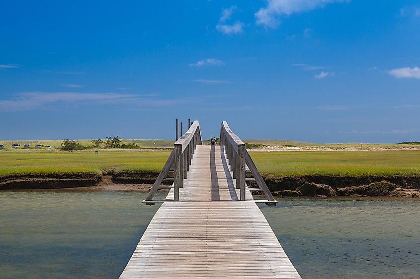 Famous walkway to the dunes in Sandwich, Massachusetts. Editorial credit: Radomir Rezny / Shutterstock.com