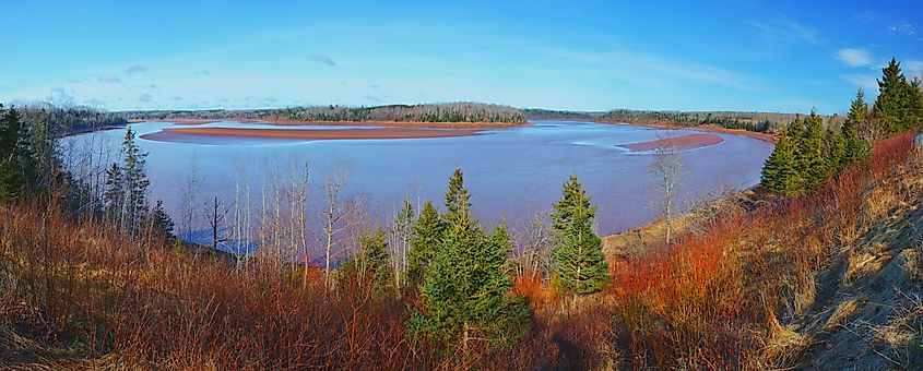 Shubenacadie River from Cadell Rapids Lookoff, Nova Scotia.
