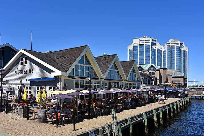 Waterfront dining in Halifax, Nova Scotia.