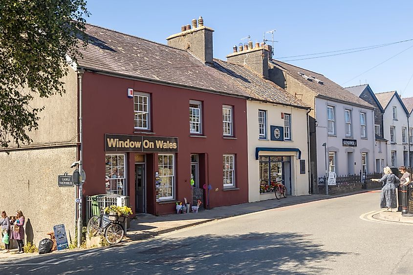 A view of the Window on Wales Gift Shop on the streets of St Davids the smallest city in the Uk, St. Davids Pembrokeshire Wales.