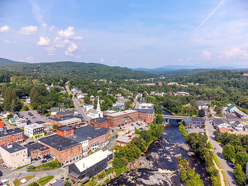 Aerial view of Littletown, New Hampshire.
