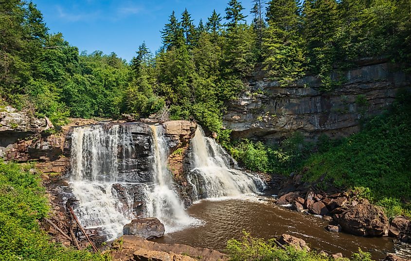 Great Falls at Blackwater Falls State Park in West Virginia. 