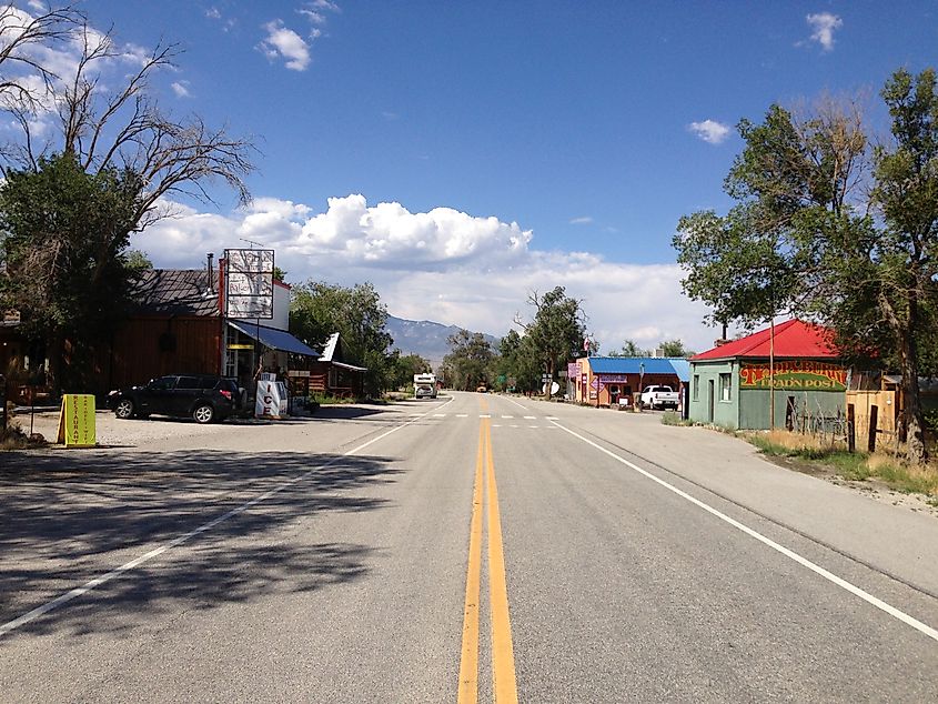 Highway running through Baker, Nevada