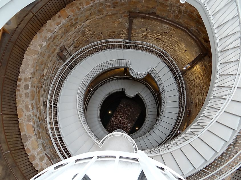The new museum's well stairwell.