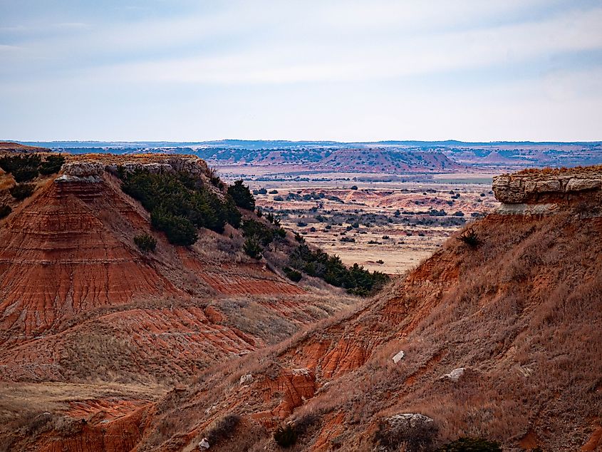 The stunning landscape of the Gloss Mountains in Oklahoma
