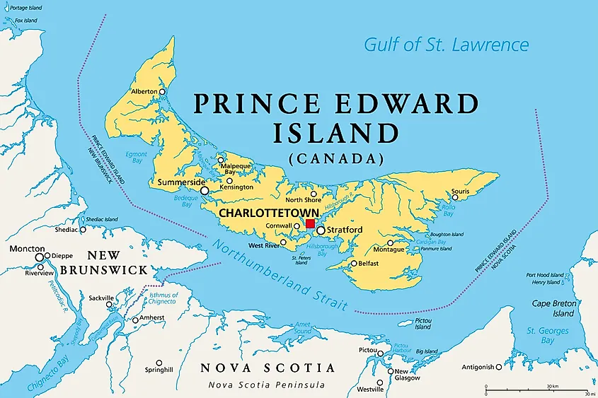 Map showing the location of the Gulf of St. Lawrence.