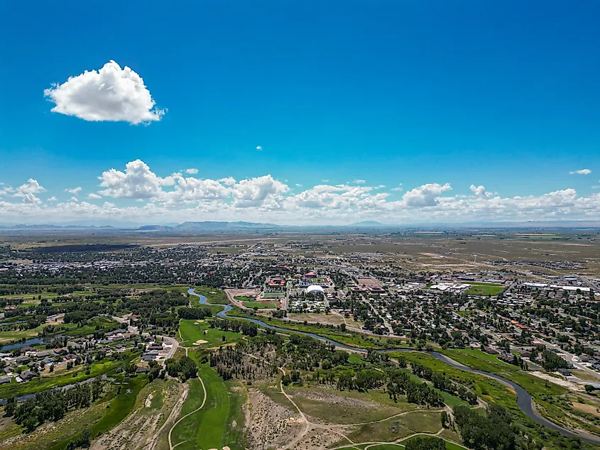 Aerial view of Alamosa, Colorado
