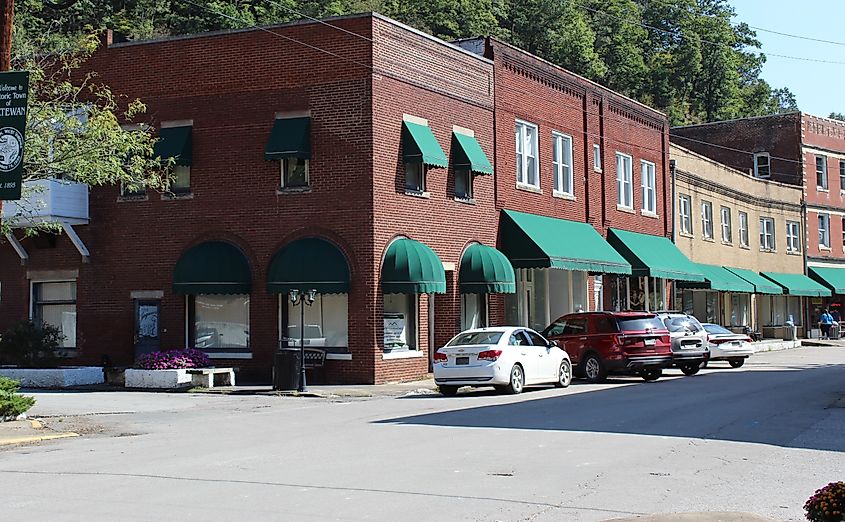 View of downtown historic district in Matewan, West Virginia