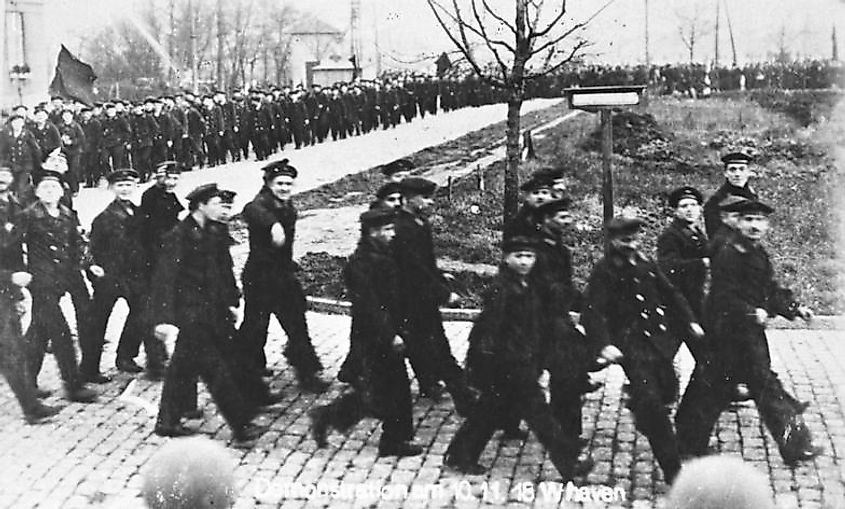Sailors during the mutiny in Kiel, November 1918