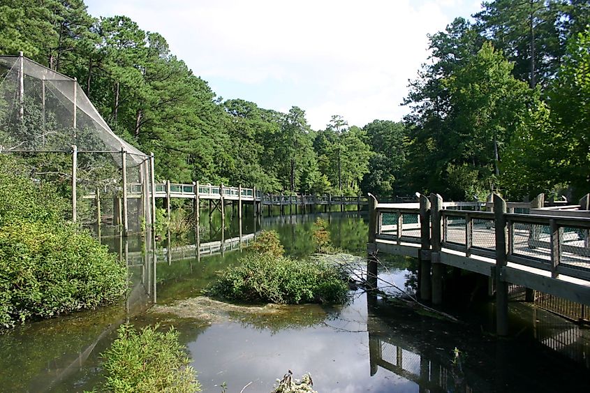 Outdoor exhibits at the Virginia Living Museum in Newport News, Virginia