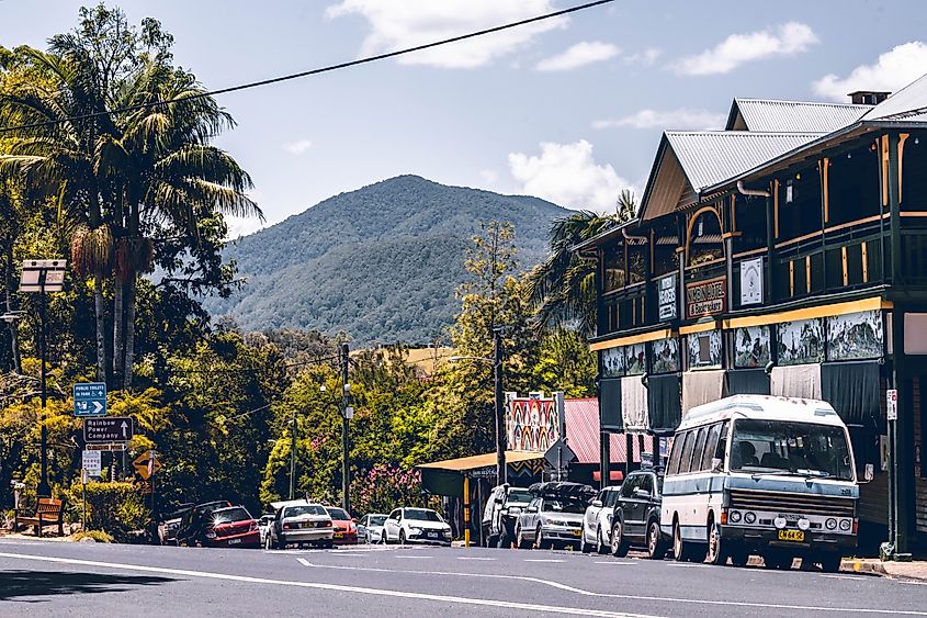 Beautiful streets of Nimbin in New South Wales, Australia