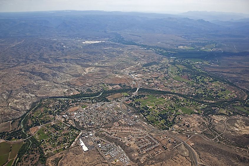 Aerial view of Camp Verde in central Arizona