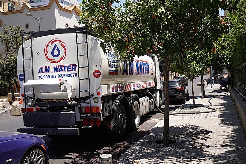 Home water delivery is a way of life in Beirut as municipal sources are not trusted by citizens