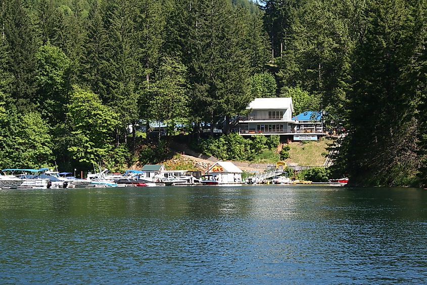 Detroit Lake Marina, Oregon (John2165 at English Wikipedia, CC BY-SA 3.0 <https://creativecommons.org/licenses/by-sa/3.0>, via Wikimedia Commons)