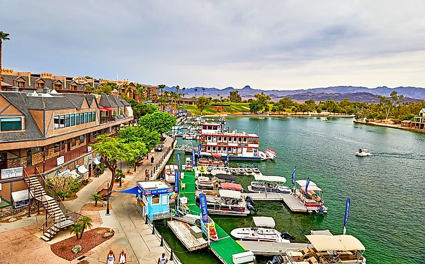 View of Lake Havasu, Arizona, taken from the London Bridge. Editorial credit: Pamela Au / Shutterstock.com