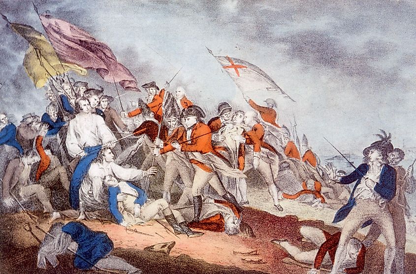 A drawing showing the fierce fighting between British and American forces. 