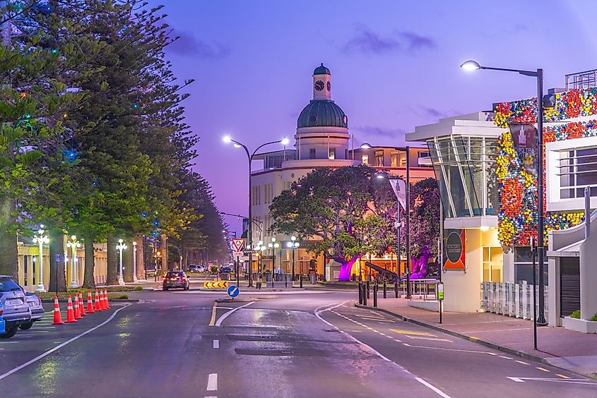 A beautiful evening in downtown Napier, New Zealand