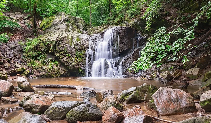 Cascade Falls in Patapsco Valley State Park. Summer. Ellicott city. Maryland. USA