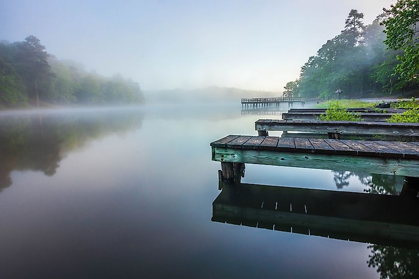 A serene morning scene at the beautiful Tishomingo State Park in Mississippi.
