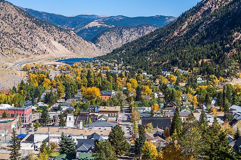 Autumn in Georgetown, Colorado, overlooking the city.