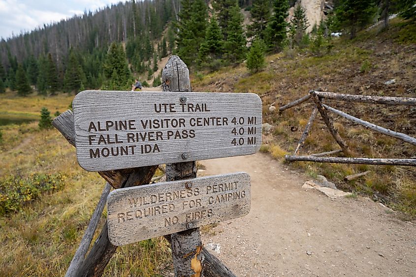 Ute trail in the Rocky Mountain National Park.