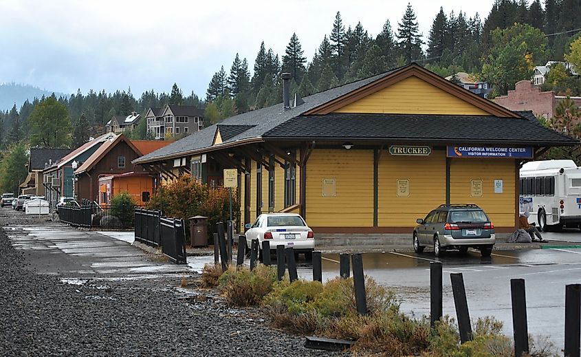 The Amtrak station in Truckee, California.
