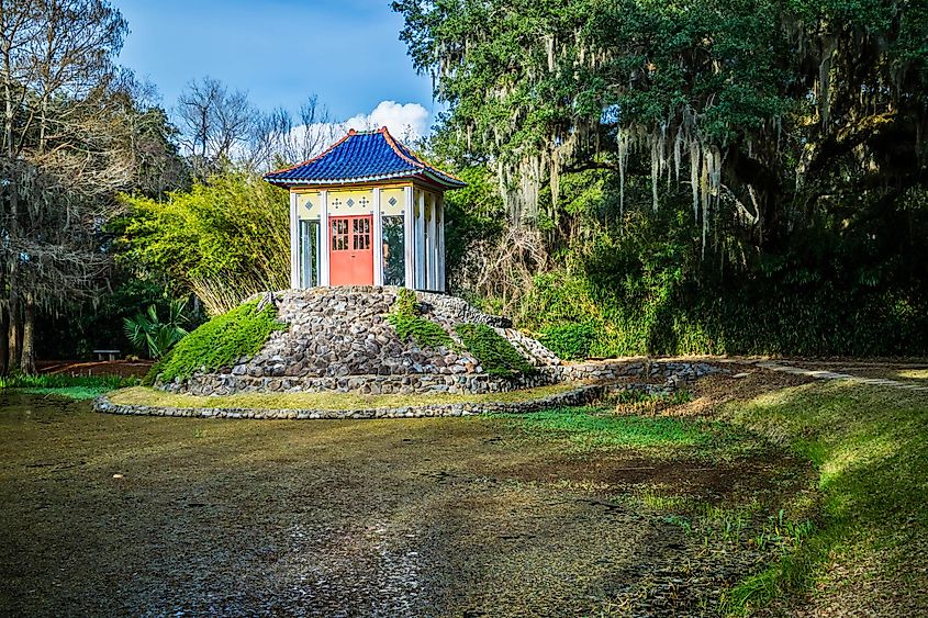 The publicly open Tabasco Buddha garden area. Avery Island, LA. Editorial credit: Cheri Alguire / Shutterstock.com