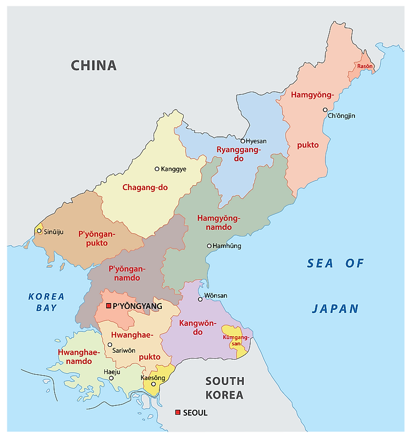 North Korea administrative map